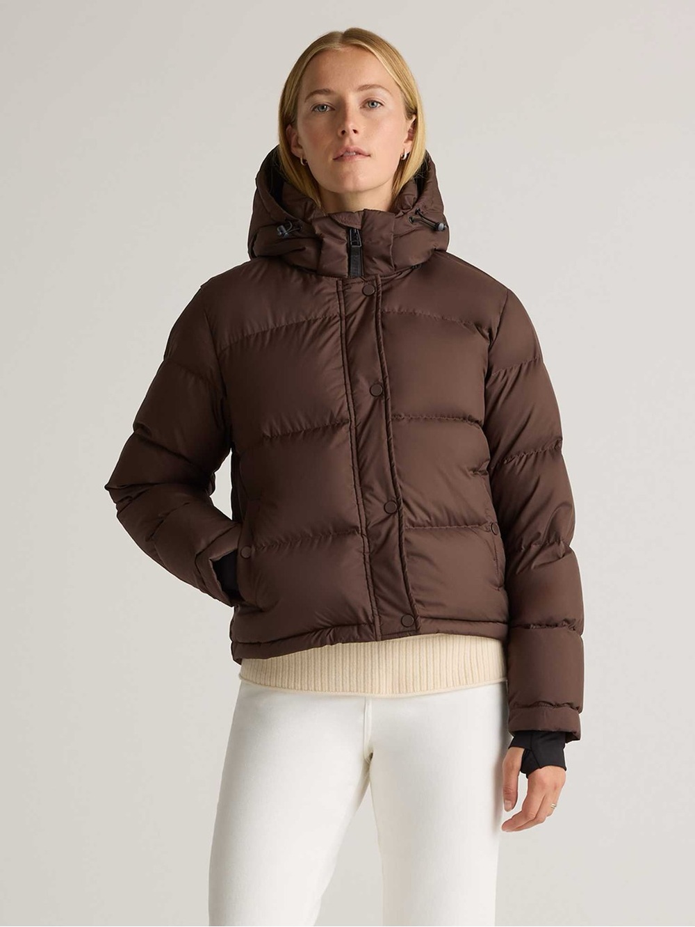 Women’s Quince Responsible Down Puffer Jacket in Hot Fudge Size M